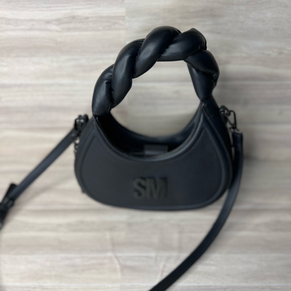 Steve Madden Black Handbag with Braided Handle